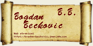 Bogdan Bećković vizit kartica